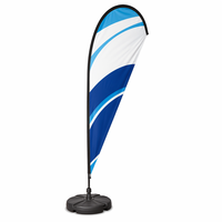 Drapeau de plage personnalisé imprimé en forme de goutte d'eau avec support en croix, portable pour exposition extérieure, salon professionnel, événementiel