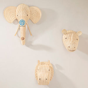 อุปกรณ์ตกแต่งผนังหัวฮิปโปหวายงานแฮนด์เมด - Product Image 2