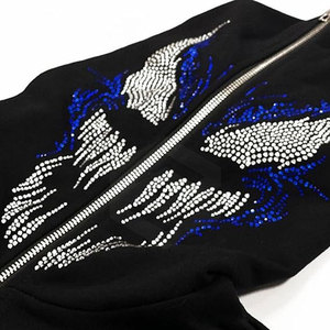 Sweats à capuche pour hommes à séchage rapide avec strass motif solide hiver ODM approvisionnement bas prix teint uni - Product Image 2