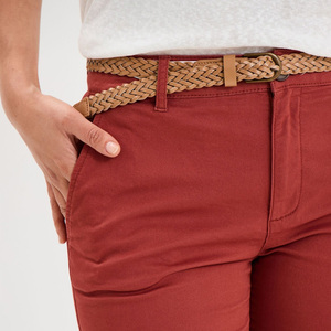 Pantalones Chinos de Verano para Mujer, Estilo Elegante, Frente Plano, Elásticos, 100% Algodón, Transpirables, para Oficina, Uso Casual, Corte Moderno - Product Image 3