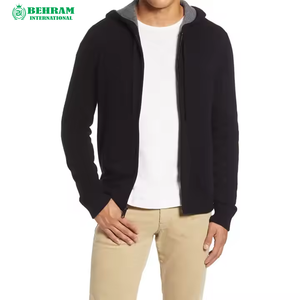 Sweat-shirt à capuche décontracté pour homme, vêtements de sport tendance, sweats à capuche personnalisés avec fermeture éclair pour homme, 100% coton, effet délavé au soleil - Product Image 5