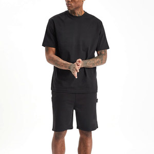 Ensemble short de survêtement unisexe 100% coton T-shirt deux pièces personnalisé de haute qualité imprimé décontracté Style d'été grande taille en velours - Product Image 3