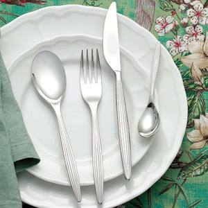 Ensemble de couverts en acier inoxydable plaqué argent de qualité supérieure avec couverts décoratifs, Long manche de doublure Unique - Product Image 1