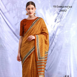 Womaniya Elegant Orange Bhagalpuri Silk Saree-Tissage traditionnel exquis avec couleur vibrante, texture riche - Product Image 1