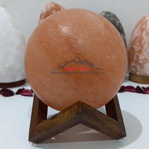 Handcrafted Natural Himalayan Pink Salt Sphere <b>Lamp</b> Feng Shui Style Premium Quality Air Purifying Real Touch Custom Packaging - Product Image 2