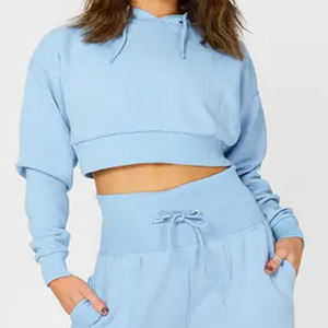 Vente chaude coton éponge française plaine impression personnalisée femmes de haute qualité femmes sweats à capuche - Product Image 6