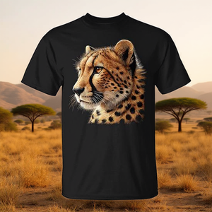 T-shirt promozionale a tema animali con stampa di un viso di ghepardo - Product Image 3