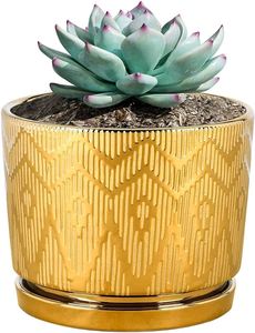 Macetas/jarrones decorativos de Metal de calidad de exportación para su hogar Macetas chapadas en oro de alta calidad fabricadas en la India - Product Image 4