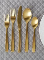 Vaisselle en acier inoxydable de haute qualité, couverts, couverts de table, comprenant des couverts en or et en argent pour restaurant, cuisine, hôtel, ensemble de mariage