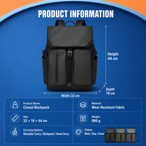 Customized Easy Access <strong>Commute</strong> Convertible Flap <strong>Backpack</strong> 15.6 Inch Water Resistant Multi Pocket Quick Access Travel Bag Mochila - Product Image 3