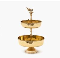 HOME IMPRESSION HI-51170 Support à gâteau de luxe en aluminium, design élégant à fleurs de cerisier, respectueux de l'environnement, décorations de desserts, couleur personnalisée