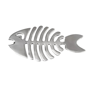 Dessous de plat en forme de poisson antique Tapis en métal fait main de haute qualité pour la cuisine Design personnalisé Coussin chauffant en aluminium coulé - Product Image 1