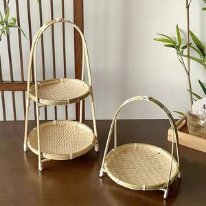 ชั้นวางเค้กไม้ไผ่แบบทำด้วยมือสำหรับตกแต่งงานแต่งงานและการแสดงขนมหวานทำจากเวียดนาม - Product Image 1