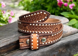 เข็มขัดหนังแท้ลายหมาป่าสำหรับผู้ชายอัตโนมัติสำหรับหัวเข็มขัดโลหะผสมโพลีโครเมี่ยมพลอยเทียมสีดำหรูหราแบบกำหนดเองเครื่องประดับขนาดใหญ่สไตล์วินเทจ - Product Image 6