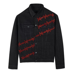 Veste en jean hip-hop pour hommes veste en jean de luxe pour hommes veste en jean surdimensionnée en strass tendance pour hommes - Product Image 1