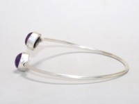 Brazaletes de diseñador de Plata de Ley 925 Natura, piedras preciosas de amatista populares, joyería de piedra púrpura, Fabricante Mayorista de moda