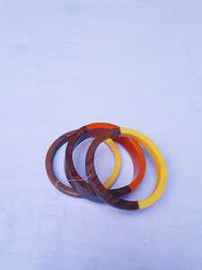 Ensembles de Bracelets Joncs Vintage en Résine Acrylique de Haute Qualité, Style Bois Coloré, Bracelets Unisexe, Bijoux Tendance, Anniversaire - Product Image 1
