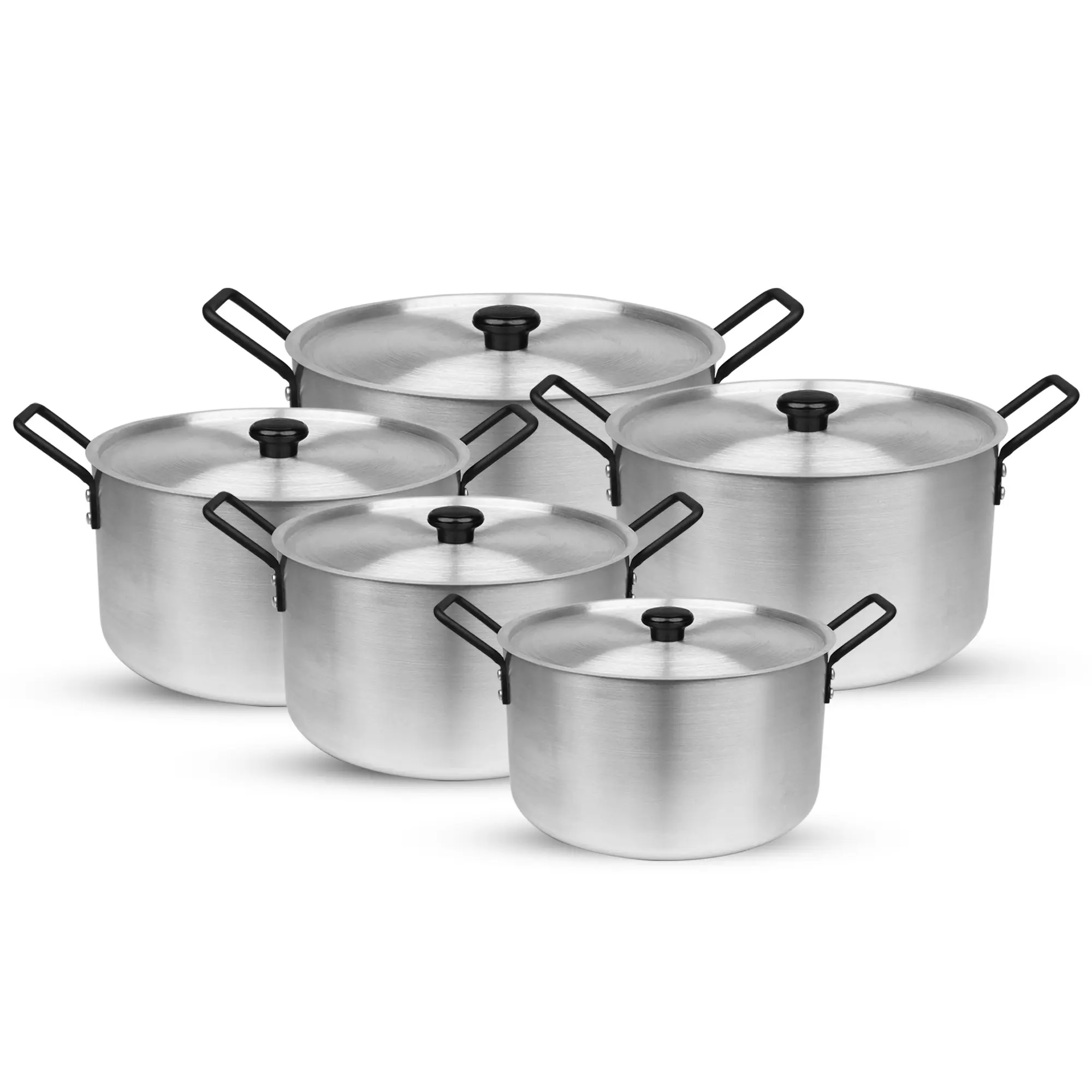 Chef Kochgeschirr Suppen töpfe 5 Stück Set Großer Aluminium Kochtopf/EAST Topf/Suppen topf Südafrika Töpfe Sets Suppen topf