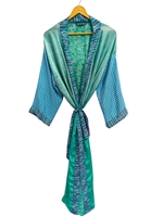 Robe de luxe en soie patchwork Kimono Robe Bikini Cover Up Night Wear Robe longue, Kimono sari indien vintage en soie recyclée fait à la main,