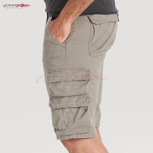 Pantalones cortos cargo para hombre de corte relajado con cintura fácil de ajustar y tela resistente, pantalones cortos cargo de mezcla de algodón para hombre - Product Image 6