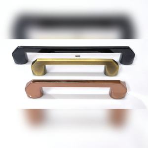 Manijas para Puertas de Armarios de Cocina, Tiradores de Cajones, Diseño Geométrico Moderno, Acabado en Latón Negro y Cobre, Herrajes para Muebles - Product Image 4