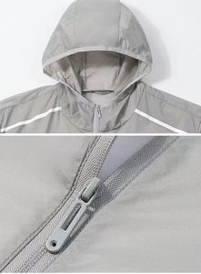 แจ็กเก็ตสำหรับผู้ชายเสื้อกันลมน้ำหนักเบาเสื้อกีฬาลำลองสำหรับวิ่งกลางแจ้งโลโก้ออกแบบได้ตามต้องการ - Product Image 4