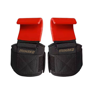 Venta al por mayor de ganchos de levantamiento de pesas negros con muñequeras correas gimnasio equipo de entrenamiento Accesorios - Product Image 2