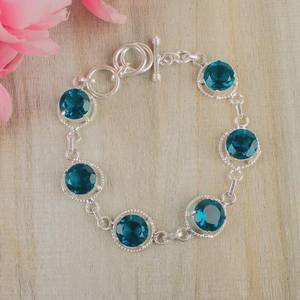 Pulsera de Apatita, Piedra Preciosa, Plata de Ley 925, Joyería Hecha a Mano, Regalo para Mujer, Elegante y Única - Product Image 1