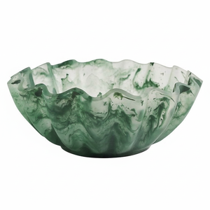 Tazón de Servir Floral de Resina de Lujo Hecho a Mano con Acabado Seguro para Alimentos para Ensaladas, Fiestas, Eventos, Decoración de Mesa Ecológica - Product Image 6