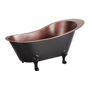 Baignoire autoportante moderne en cuivre martelé de qualité supérieure personnalisée grande taille accessoires de salle de bain uniques en métal intégré - Product Image 3