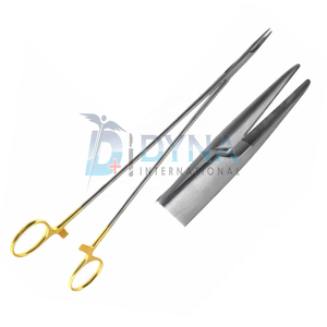 Dynaintl High Quality 10" TC DeBakey Vascular Needle Holder Straight Serrated Jaws CE Certified Cardiovascular Instruments Model - Product Image 1