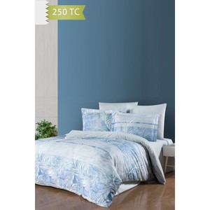 Varol 250 TC Bamboo Blend Cotton Satin Duvet Cover Set-Family Size Woven Solid Pattern for Home Use 7-Piece Set-LUCE - Product Image 2