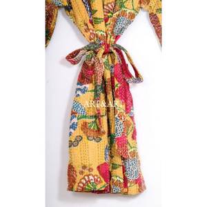 Robe kimono en coton Kantha faite à la main en Inde pour femme et homme, vêtements de plage d'été, style japonais, patchwork, doux, respirant, cadeau - Product Image 6