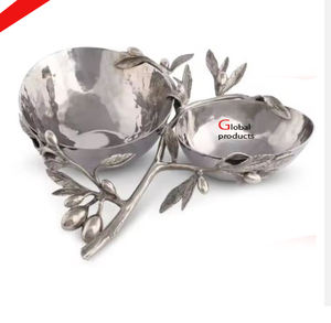 Bol de service de dessert au chocolat en métal fini doré de forme ronde de qualité standard pour restaurant et bar d'hôtel - Product Image 2