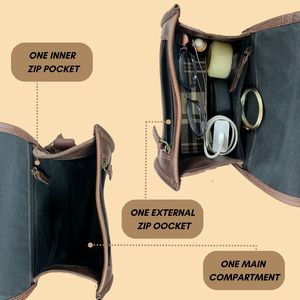 Genuine Leather Flap Crossbody <b>Bag</b> <b>Womens</b> Brown Handcrafted Purse with Zipper and Side Pocket Design - Product Image 3