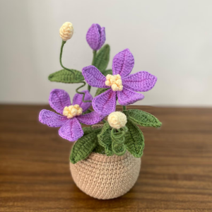 Flor de ganchillo hecha a mano, plantas en maceta, flores artificiales para siempre, regalo para un amigo, perfecto para decoraciones del hogar, OEM hecho en Vietnam - Product Image 1