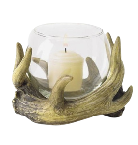 Bougeoir Antler Metal Glass Hurricanes avec finition brillante Bougeoir Home Villa Fournisseur par India - Product Image 1