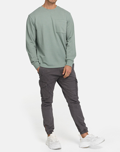 เสื้อสเวตเชิ้ตผู้ชายคุณภาพพรีเมียม ดีไซน์ทันสมัย ล้างสีแบบแอซิด คอกลม ทรงหลวม สไตล์สตรีทแวร์ สวมใส่สบาย พร้อมลายปัก - Product Image 1