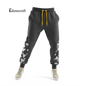 Pantalon de jogging en molleton imprimé confortable pour homme, poids moyen, séchage rapide, tissu doux écologique, vêtements de sport décontractés, coupe mi-haute - Product Image 3