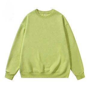 เสื้อสเวตเตอร์คอตตอนคอกลมของผู้ชายทรงโอเวอร์ไซซ์เสื้อครอปแบบสตรีทแวร์ผ้าคอตตอนไม่ทอสีพื้นสำหรับฤดูหนาวโลโก้ออกแบบได้ตามต้องการ - Product Image 5