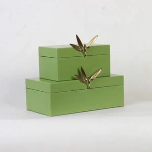 กล่องเก็บเครื่องประดับหรูหราสีฟ้า MDF ไม้แล็กเกอร์เทคนิคกล่องของขวัญไม้ขายร้อนสี่เหลี่ยมผืนผ้า - Product Image 4