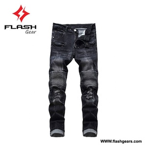 กางเกงยีนส์ขี่มอเตอร์ไซค์สำหรับผู้ชาย,กางเกงยีนส์สีน้ำเงินกางเกงขี่มอเตอร์ไซค์สไตล์ใหม่ดีไซน์แบบกำหนดเอง - Product Image 4