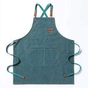Wholesale Personalized Logo Oil Proof Cotton Canvas <b>Bib</b> Sleeveless BBQ Cleaning Waiter Cooking Apron - Product Image 1