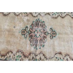 พรมวินเทจขนาด 4.6x8 ฟุต สีเขียวลายพราง พรมตุรกีทำจากขนสัตว์ - Product Image 4