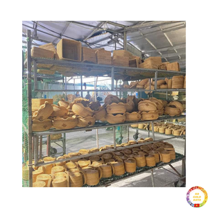 Panier à plateau en rotin Panier rond tissé écologique pour le stockage des aliments et la décoration de la maison du Vietnam - Product Image 4