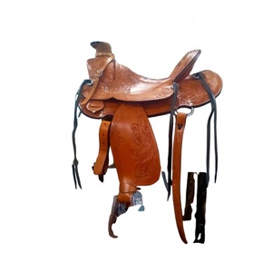Silla de Montar Premium para Caballos |   Silla de montar de cuero genuino para carreras de barriles de estilo western, de lujo asequible, venta al por mayor directa de fábrica - Product Image 1