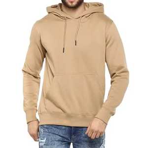 Sudadera con capucha larga de algodón básica de corte regular para hombre con estampado personalizado con bolsillo de canguro y técnicas de hojaldre en relieve - Product Image 1