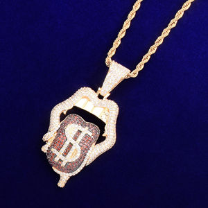 S925 Sterling Silver Hot Girl Magic Money Dripping Month Hip Hop Pendentif En Ronde Brilliant Cut Lab Grown vvs Diamonds - Product Image 3