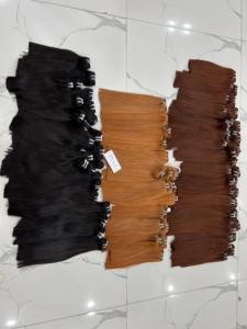 Prix d'usine Extensions de cheveux humains Remy bouclés vietnamiens, double trame, vierges en vrac, toutes couleurs - Product Image 2