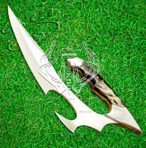 Cuchillo Bowie de acero D2 Tang completo hecho a mano personalizado, Funda de cuero para acampar con cuchillo de caza, agarre de cuerno ergonómico, regalo Ideal - Product Image 2